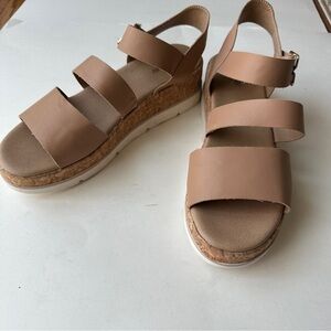 DrScholl's Women's Once Twice Beige Platform Sandals, Sz10, New never used